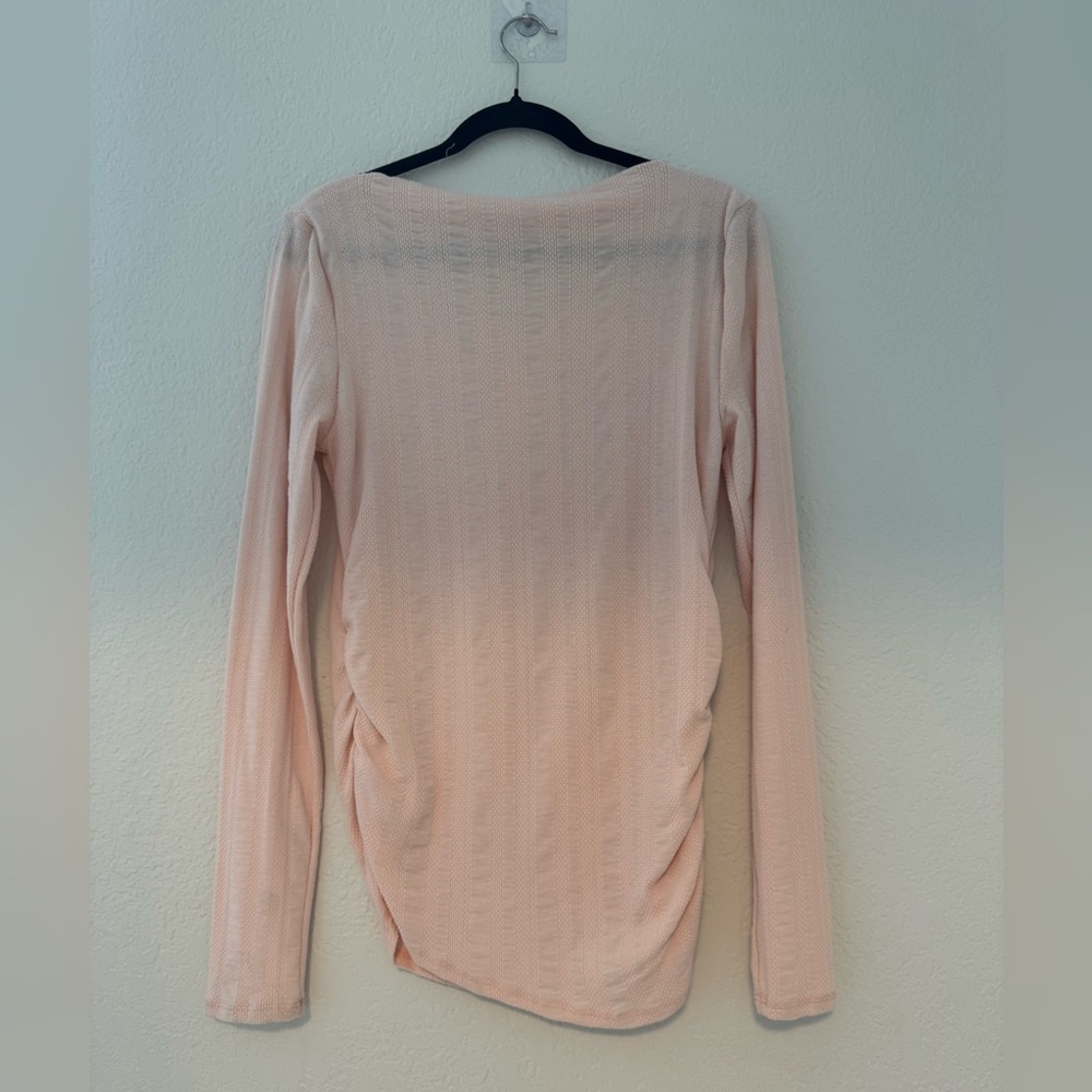 Urban Social from Nordstrom-Light Pink, Boat Neck, Long Sleeve Top. - Picture 4 of 7